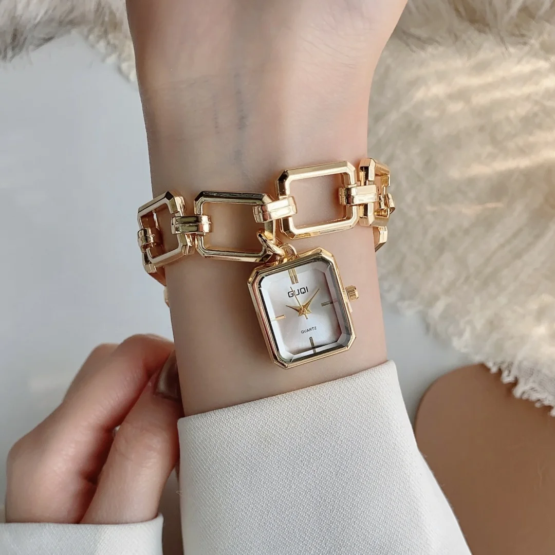 Elegant Women's Square Dial Quartz Bracelet Watch