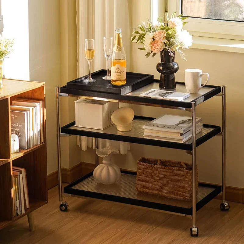 Solid Wood Trolleys Restaurant Small Apartmen Outdoor Hotel Coffee Tables Organizer Drinks Home Furniture