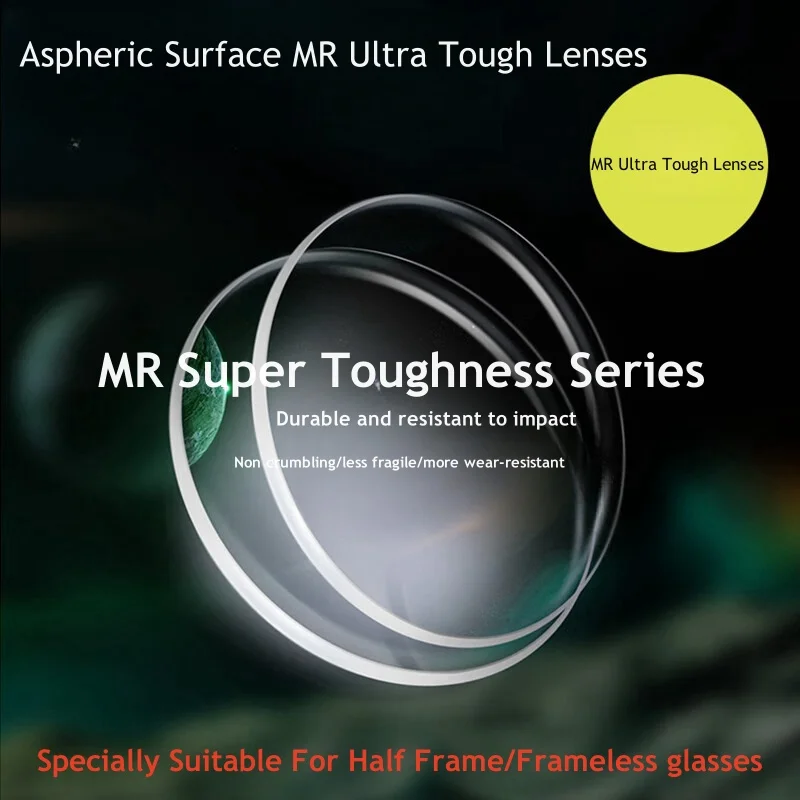 Optical Lenses 1.61MR-8 Ultra Tough And Ultra-thin Anti Radiation Aspherical Wear-resistant Frameless Half Frame Dedicated