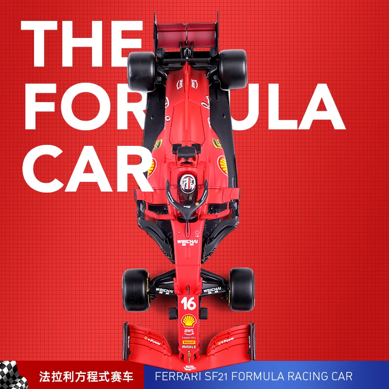 Bburago 1:18 F1 Ferrari 2021 Sf21 Modello Di Auto In Lega Charles Leclerc No.16 Olofullz No.55 Originale Da Collezione Autorizzato