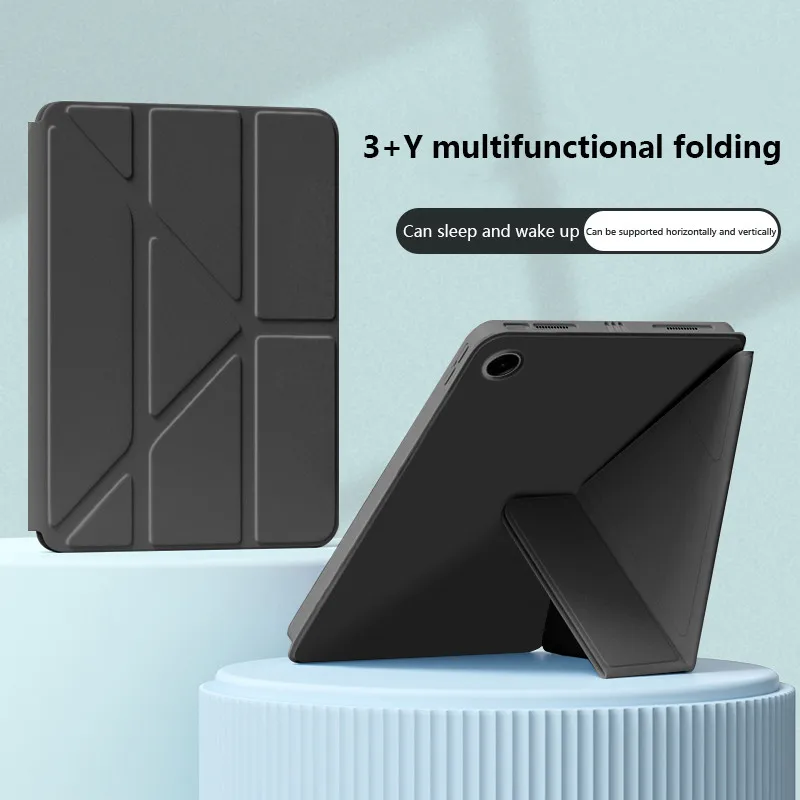Y-Fold Leather Stand Tablet Case with Enhanced Features