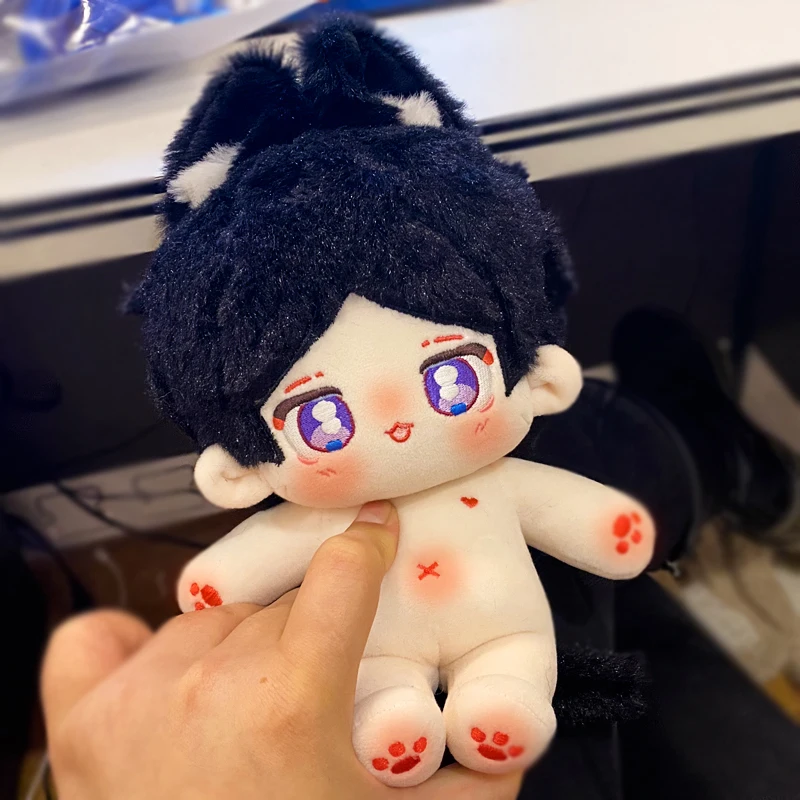 

Anime Haikyuu!! Tobio Kageyama 20cm Cat Ears Plush Doll Body Toy Change Clothes Toys Cute Plushie Cosplay Cartoon Fans Xmas Gift