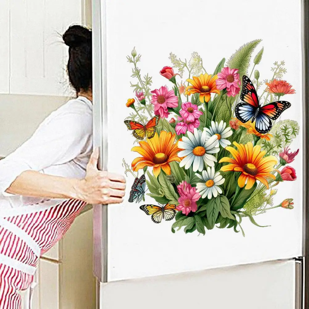 Description Picture 6 of itemWall Stickers Butterfly Flower Removable Wall Decal Self Adhesive Toilet Bathroom Refrigerator Sticker Living Room Bedroom Decor