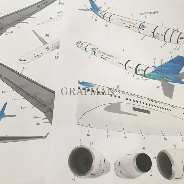 A330 Aircraft 3D Paper Model Civil Aviation Passenger Airplane Puzzle Manual Class DIY Origami Toy 5