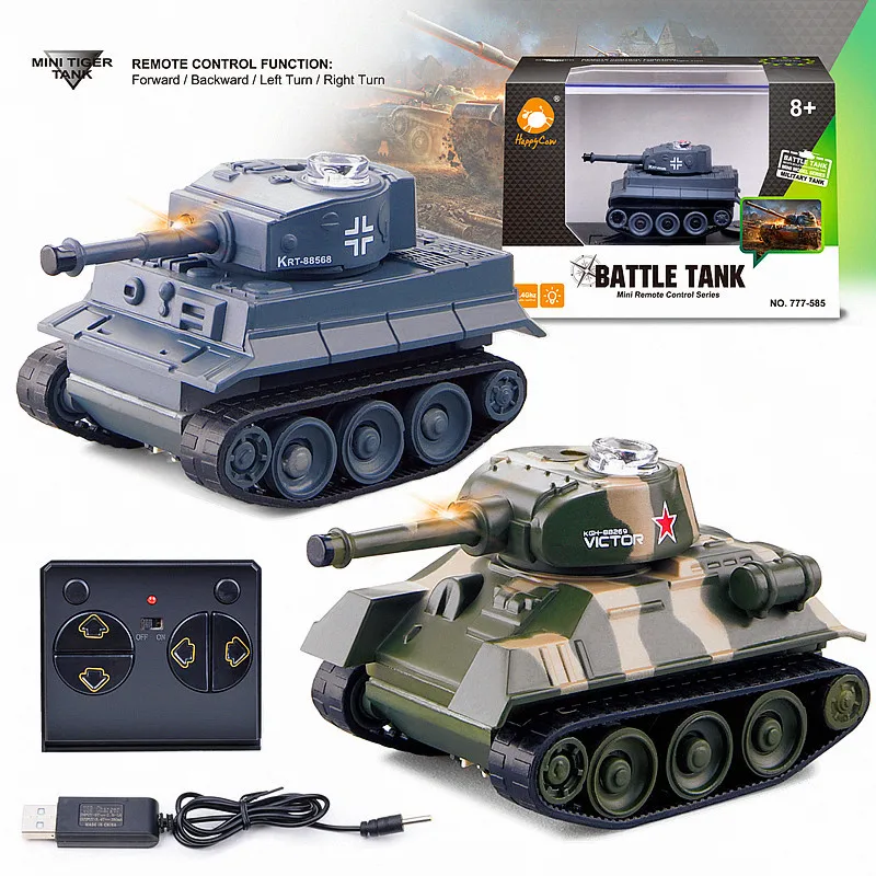 Mini 4CH Radio RC VS Tank Remote Control Pocket Truck R/C Toys Turret Rotation Stryker LED Light Kid Military Fast Running 5