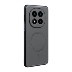 Magnetic Leather Shield Cover - High Quality Anti - Fingerprint, Non - Slip Protection for Redmi Note 14 Pro 5G (Global) (GRAY)