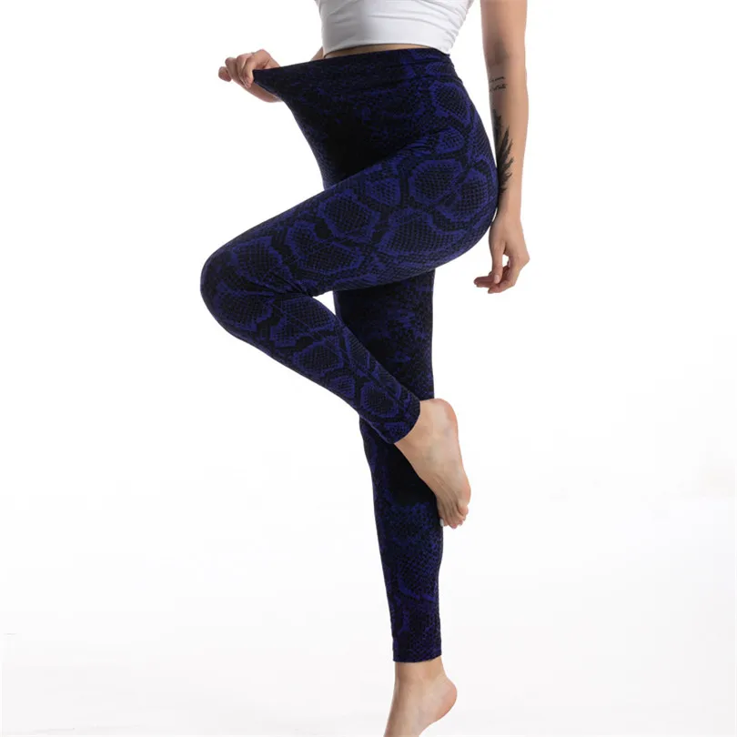 legging LJCUIYAO Women Leggings Seamless Fitness High Waist Push Up Sports Workout Serpentine Printed Slim Breathable Ankle-Length Pants aerie crossover leggings