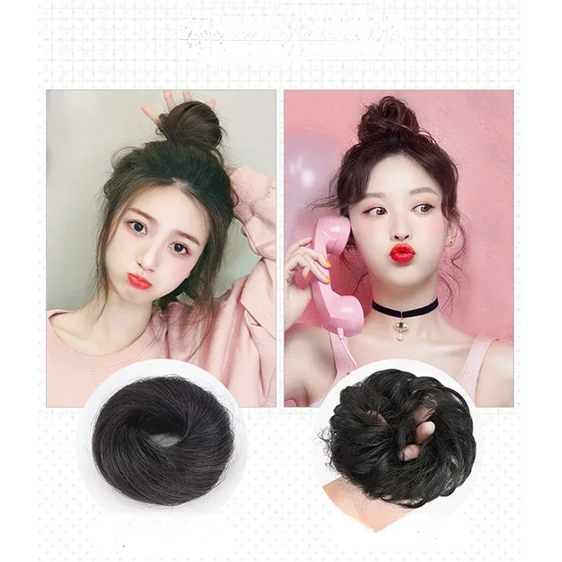 Fluffy Invisible Seamless Bun Natural Look Synthetic Hair Ring Fluffy Hair Decoration Women Girls Hair Tie Braiding Styling Tool 5