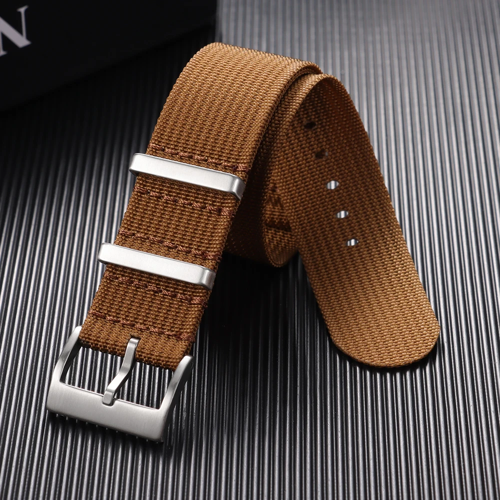 Ribbed Nylon Watch Band - Comfortable, Washable Military-Style Strap for Men & Women