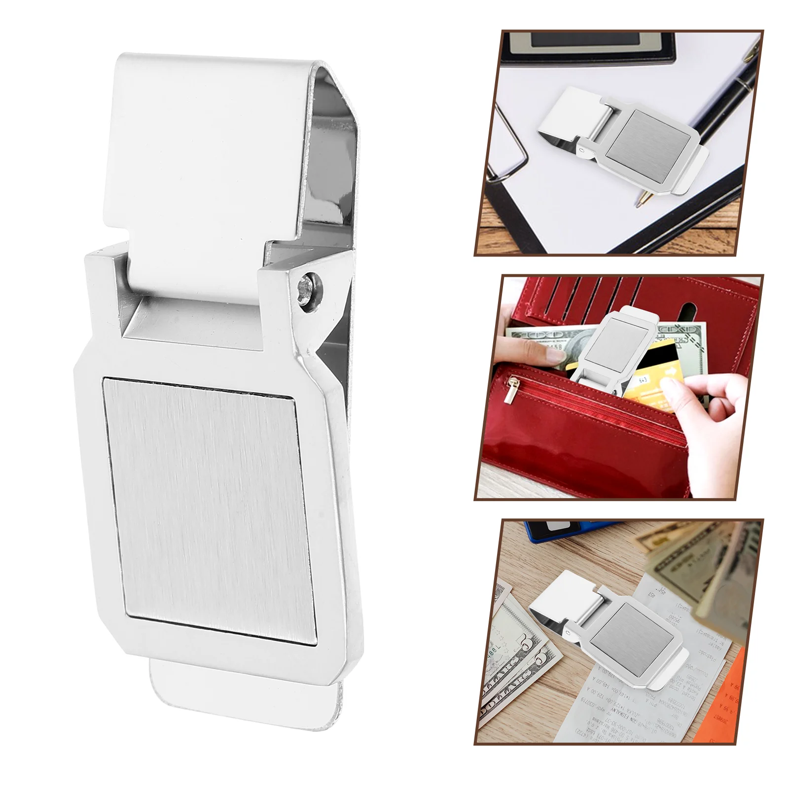 Food Stainless Steel Money Clip Office Men Wallet Highlighter Tightwad Clamp for