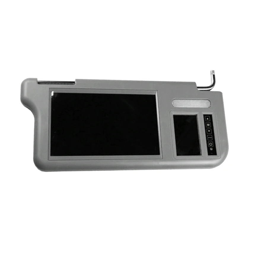 

7-дюймовый автомобильный солнцезащитный козырек, внутренний экран, зеркало заднего вида, ЖК-монитор, DVD/VCD/AV/TV плеер, задняя камера (справа), солнцезащитный козырек