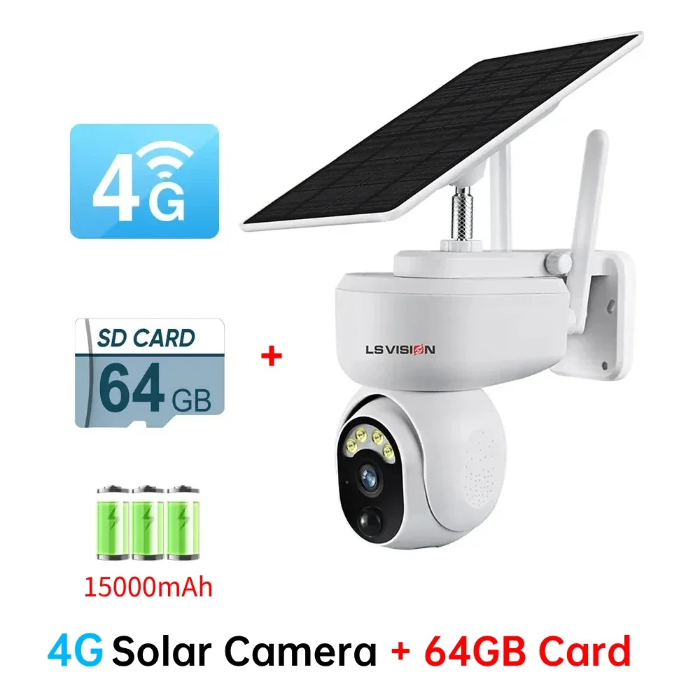 LS VISION 4MP 4G Sim كاميرا تعمل بالطاقة الشمسية ف...