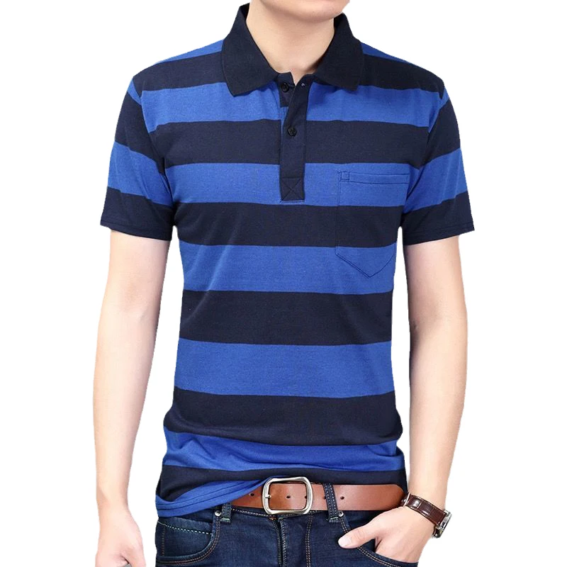 

Polo T Shirt for Men High Quality T Shirts Summer Fashion New Loose Polo Shirt Stripes Business Casual Mens Polo Shirt