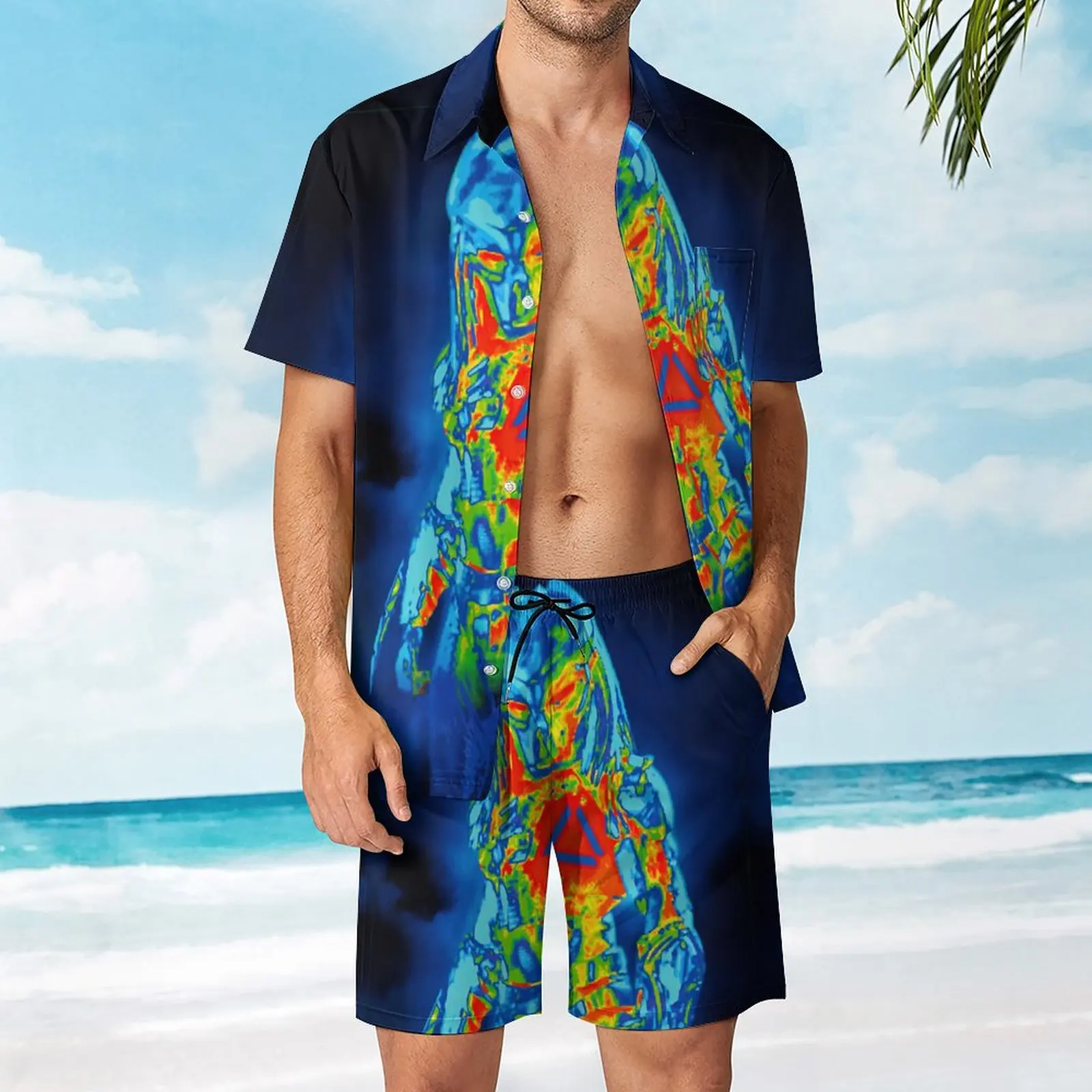 

Костюм мужской Пляжный из 2 предметов с принтом «Хищник»