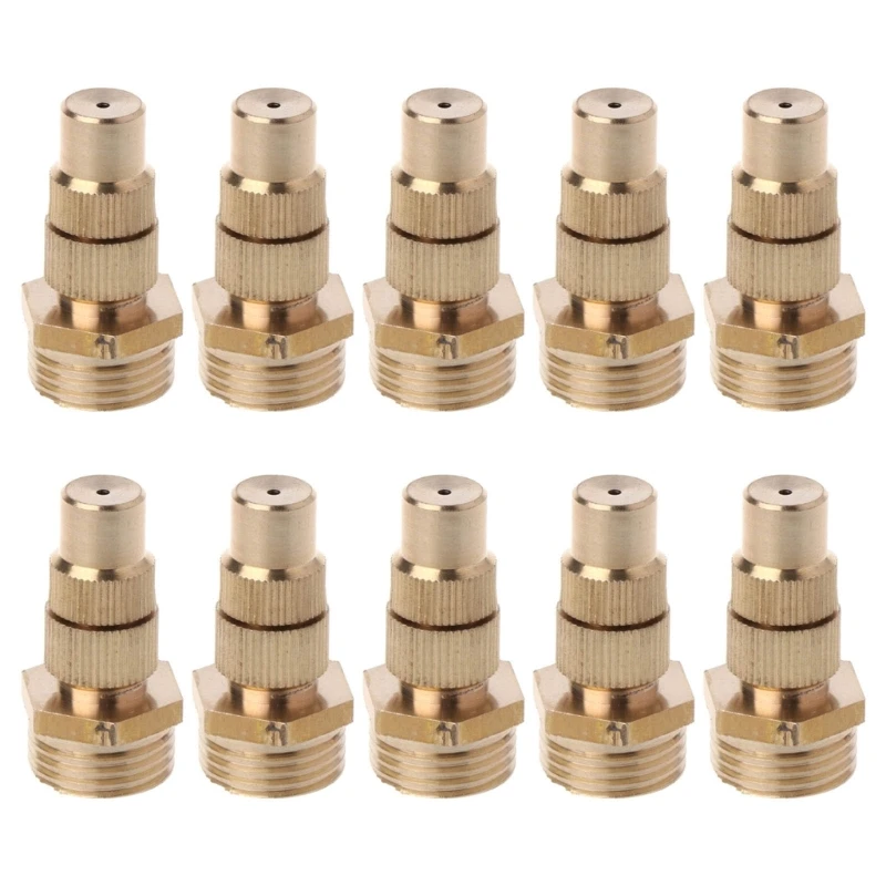 

10pcs 1/2Inch Adjustable Lawn Gardenings Misting Nozzles Cooling Watering Brass Irrigation High Atomization Nozzles