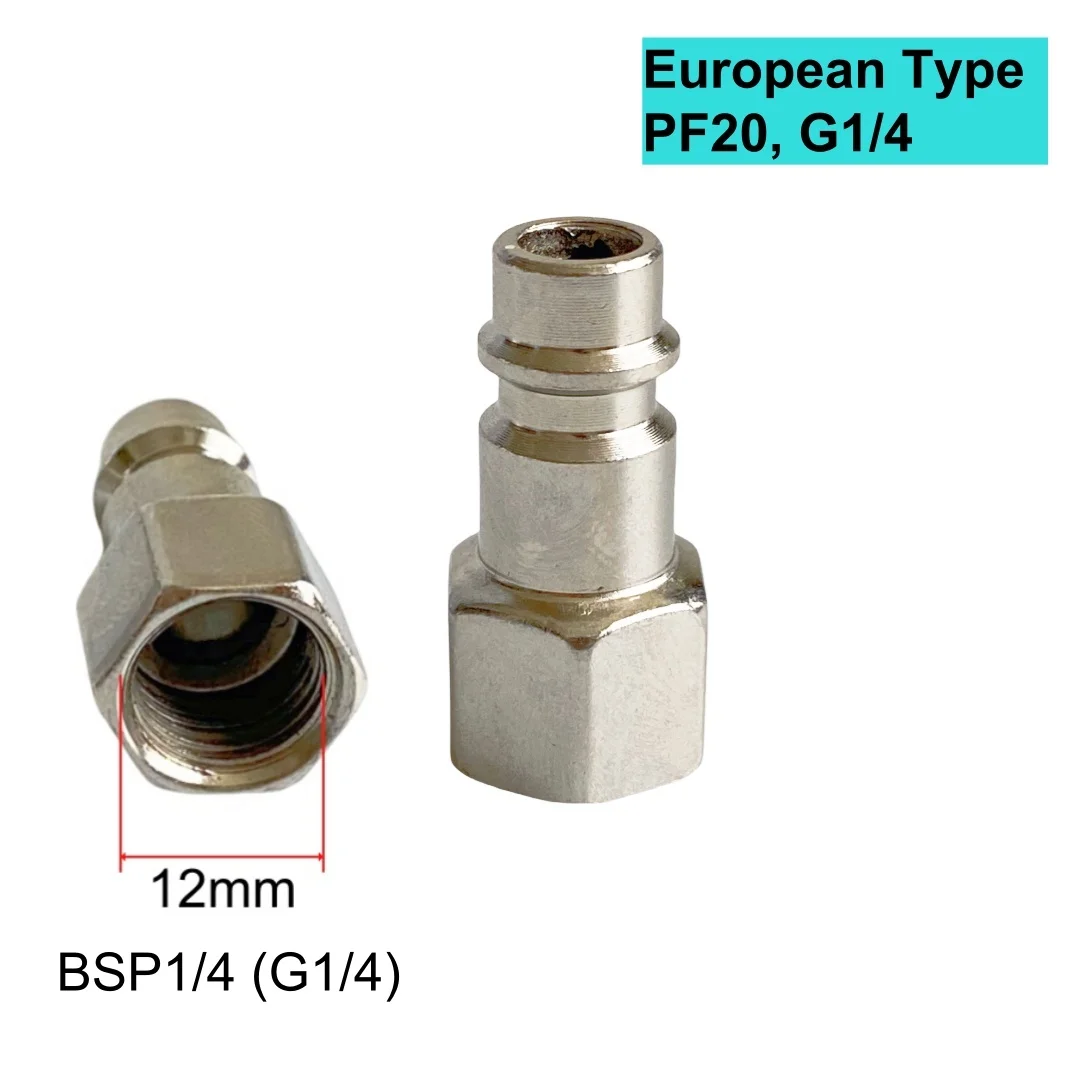 PF20 G1/4 BSP1/4 Europe Type Pneumatic Quick Fitting Connector Female Thread 5Pcs For Air Compressor Gun