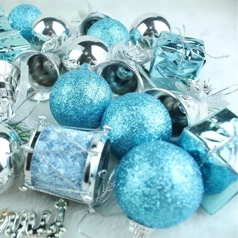 32Pcs Lake Blue Christmas Lotto Pack Pendant Christmas Tree Ornaments Christmas Pendant Christmas Decorations for Home