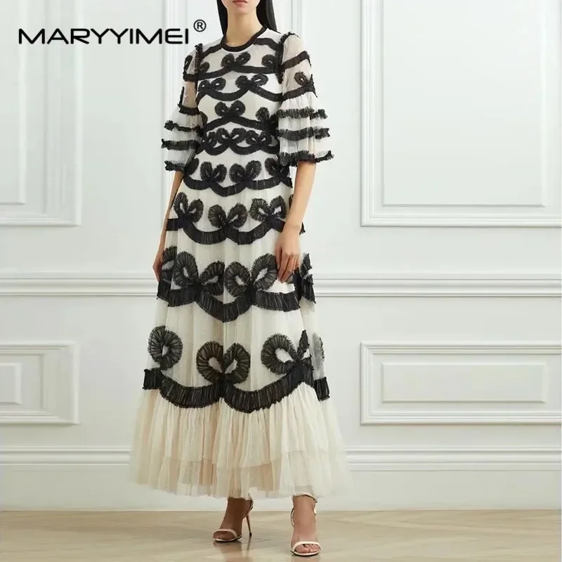 فستان نسائي موضة ربيع 2024 من MARYYIMEI جديد برقبة...