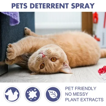 Cat Scratch Deterrent Spray Natural Scratching Training Aid Spray No Stimulation Orange Fragrance Sofa Furniture Protectors 3