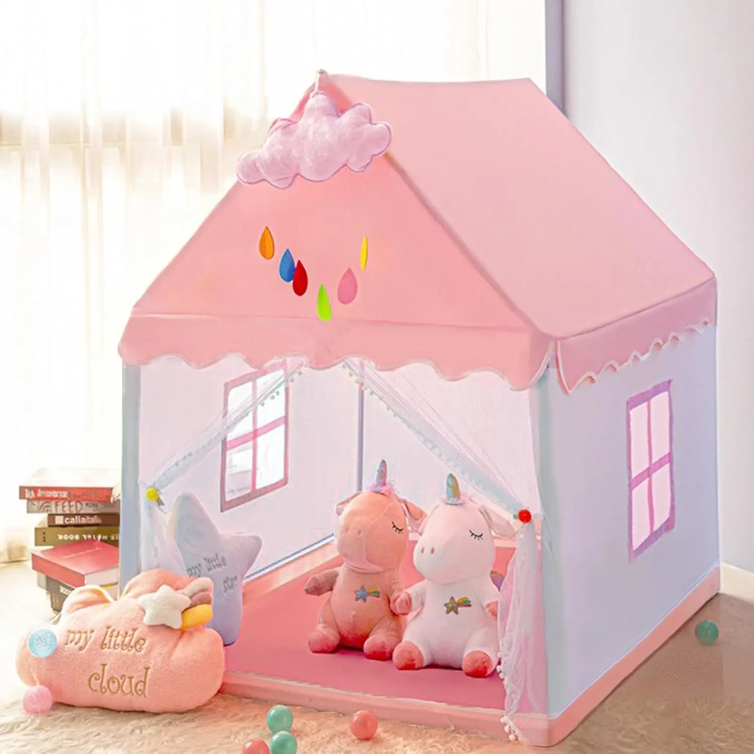 Kid  Play Tents Children Tent Indoor Outdoor Princess Girl Game House Small House Child Castle Separate Bed Tool No Light Ball 2