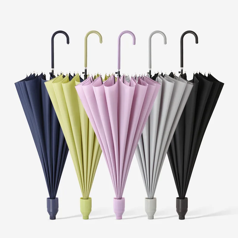 10 Colors Fashionable 16K Big Long C Hand Umbrella for Women Creative Long  Handle Umbrella with Case Cover Automatic Open