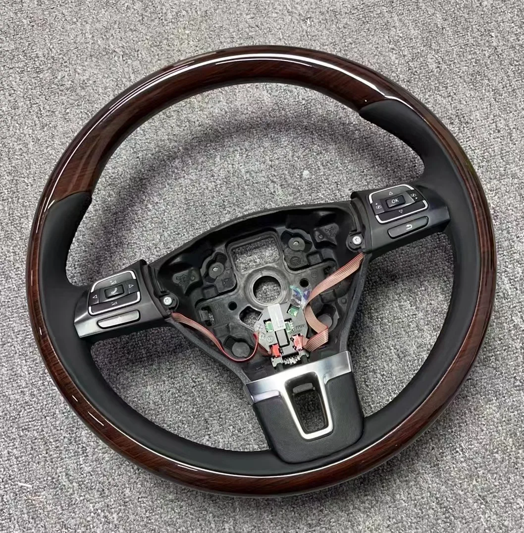 

Walnut Wood Steering Wheel with Leather For VW Volkswagen Tiguan Passat B7 Passat CC Touran Jetta Mk6