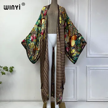 WINYI 2024NEW summer BOHO print beach cover up African women boho Cardigan Holiday boho clothing sexy Kimono vestidos para mujer 1