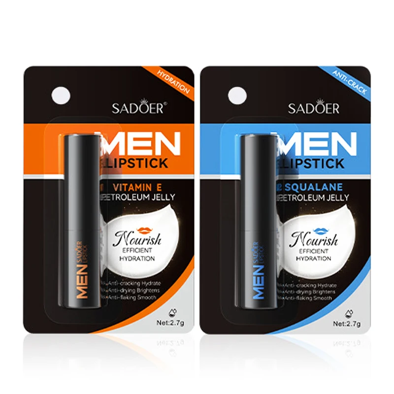 SADOER Men's Lip Balm Moisturizing Anti Cracking Anti Wrinkles Nourishing Hydrating Lipstick Men Lips Skin Care Products