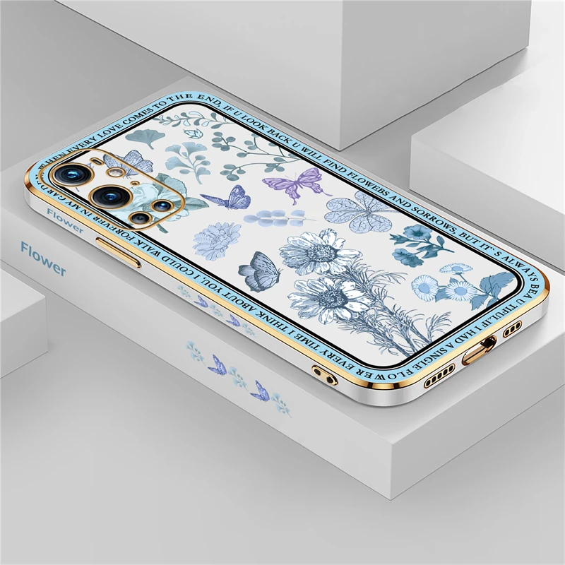 Luxurious Silicone Case with Plated Floral Design