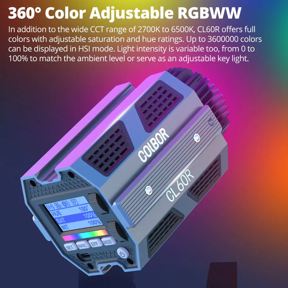 SYNCO COLBOR 사진 카메라용 LED 조명, 전문 사진 조명, 사진 스튜디오, 비디오 촬영용, CL60R