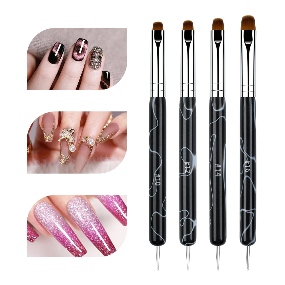 French Nail Art Brush Dual End Nail Art Dotting Pen Acrylic Drawing Rhinestone Gel Painting Manicure Tool for Beginner nail art pen,nail art brush,nail art tools,rhinestone picker pen