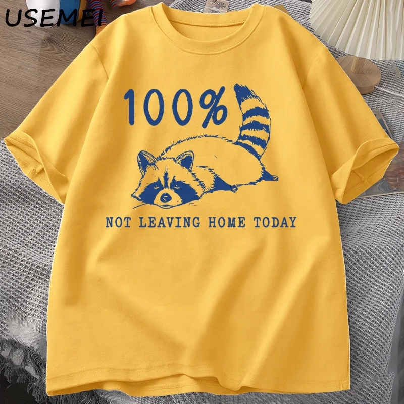 Cozy Raccoon Vintage Graphic T-Shirt - Short Sleeve Casual Wear