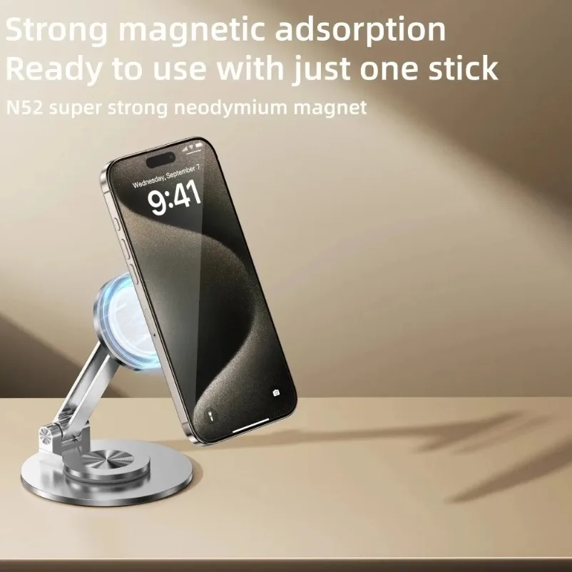 Desktop 360° Rotation Phone Holder Stand Magnetic Cellphone Bracket For iPhone