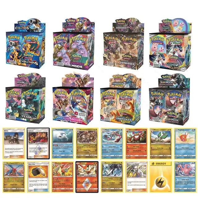 324Pcs/Box Pokemon Cards Sun & Moon Lost Thunder English Trading Card Game Evolutions Booster Collectible For Kids Poke Toy Gift 1