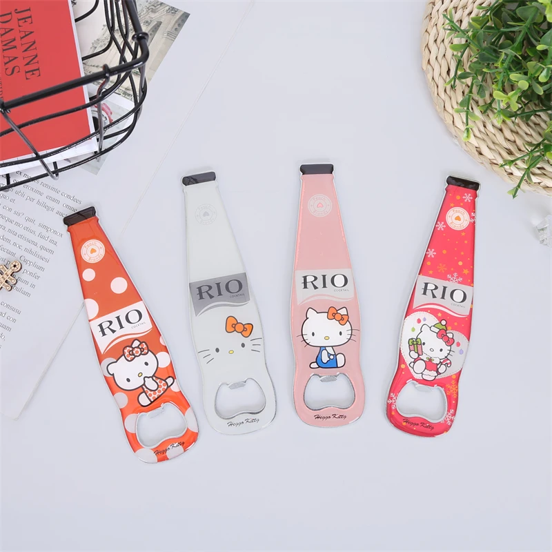

Sanrio Hello Kitty Bottle Opener Cute Cartoon Silica Gel Refrigerator Pasting Metal Household Beer Bottle Opener Kawaii Gifts