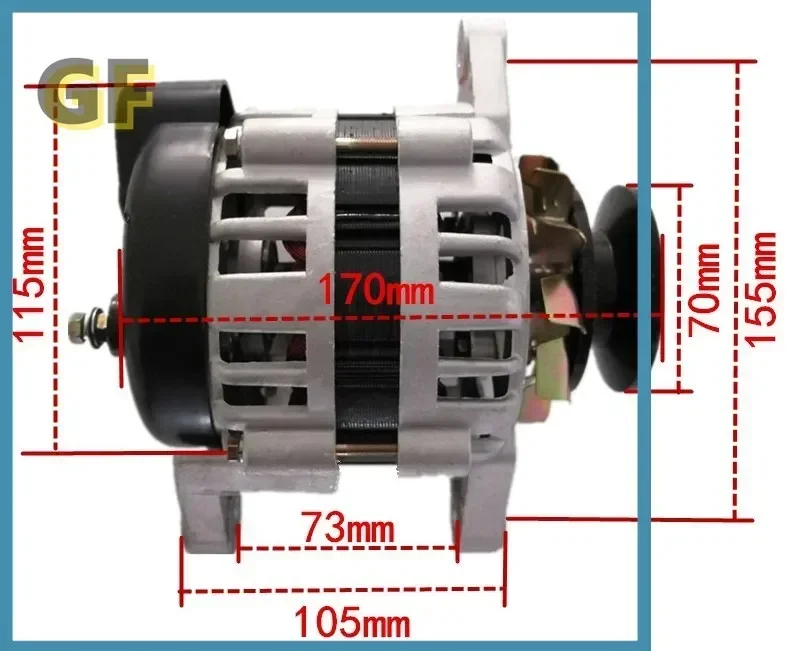 Small household AC alternator 220v pulley wheel permanent magnet constant voltage 1500W pure copper