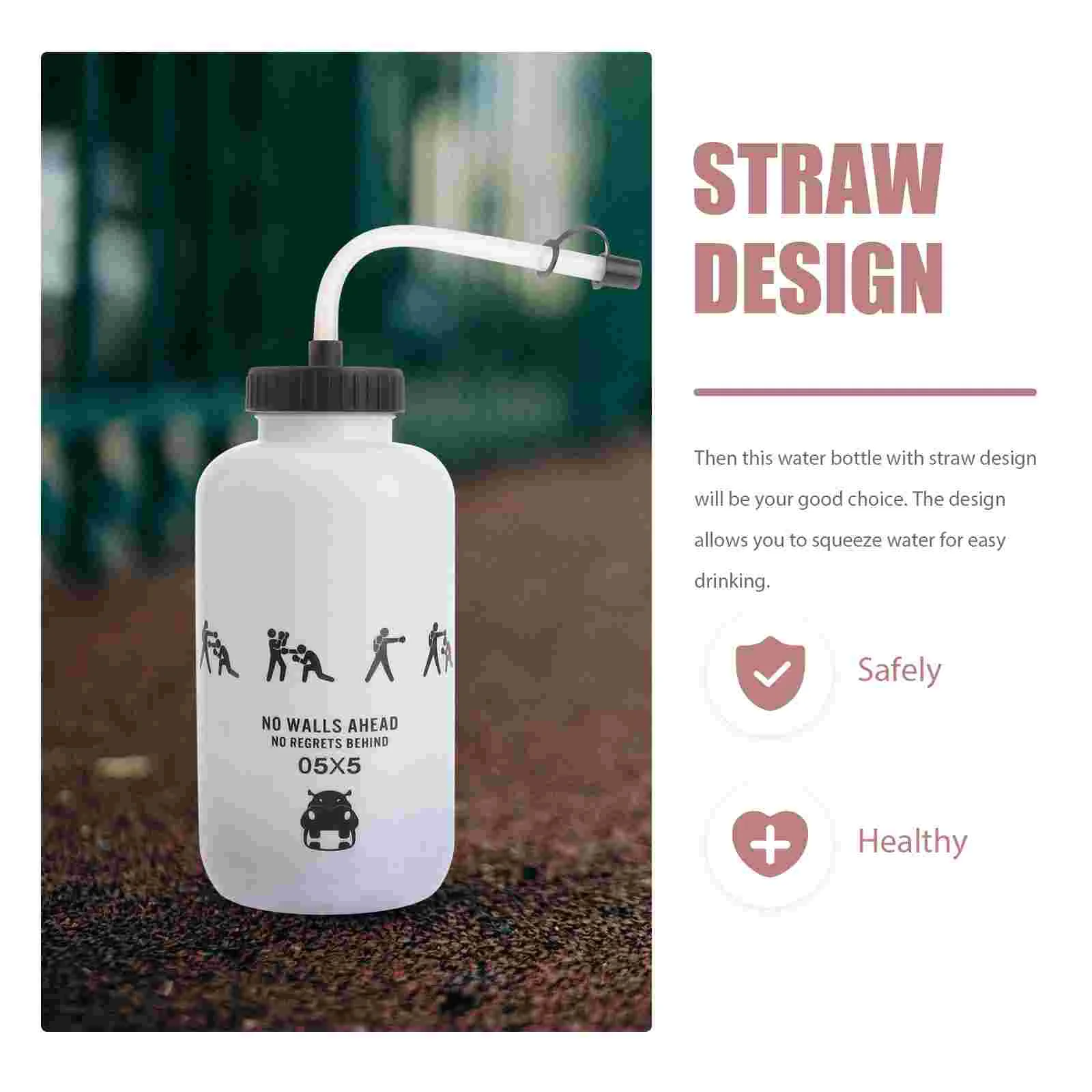 Big Water Bottle With Long Straw Plastic Goalie Boxing Big Water Bottle Liter For Sport Perfect For Football