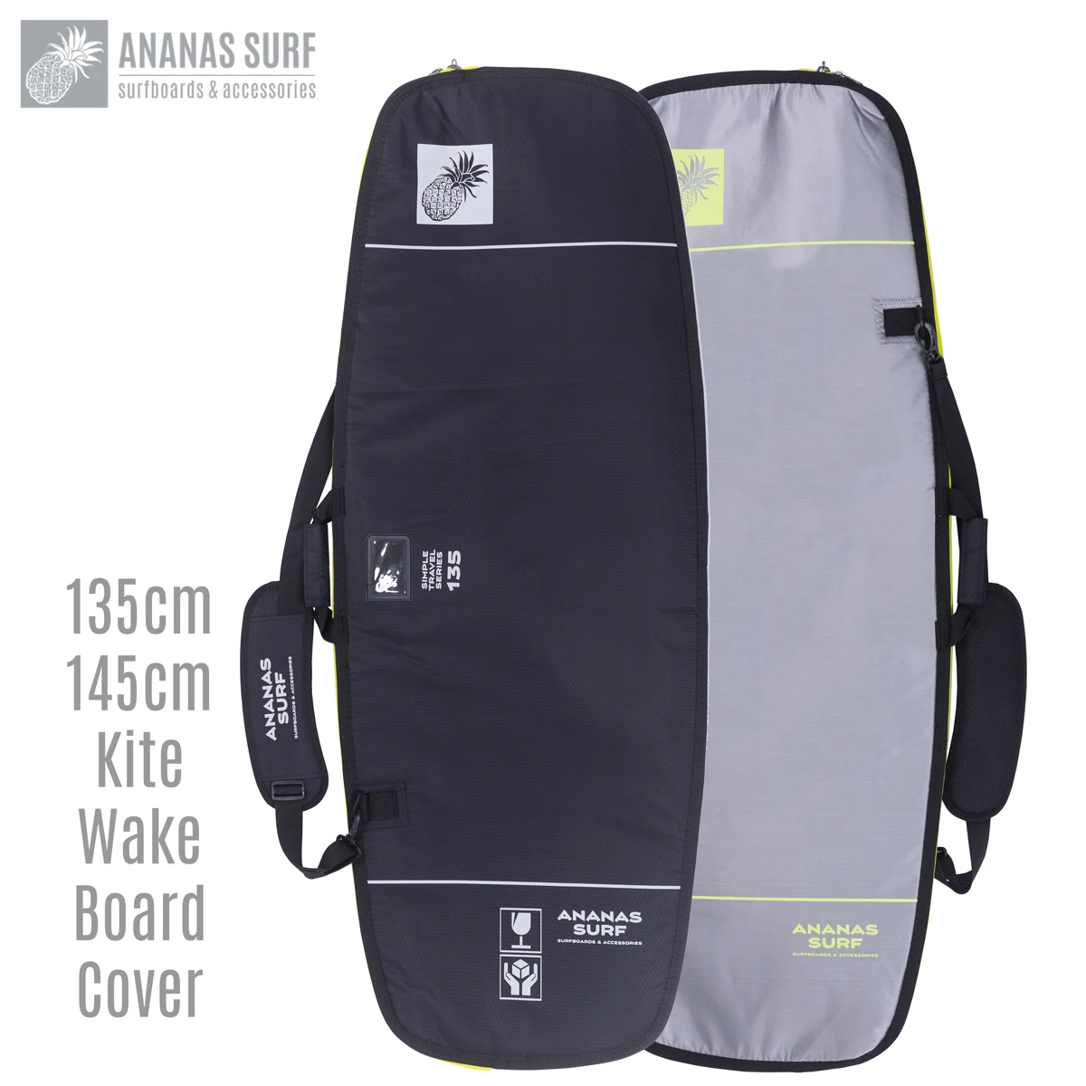 Ananas Surf Twintip Kiteboard Travel Bag Kitesurf Board Cover For 135, 145cm Wakeboard Wakesurf Protective Boardbag