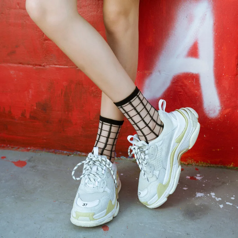 5 Paar Damen-Socken, modische, transparente Netz-Glasseidensocken, ultradünne, transparente Kristallspitze, fabelhafte, elastische Sommer-Knöchelsocken – Detail 6