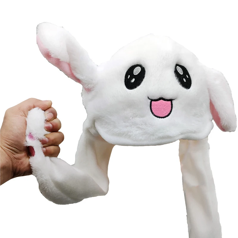 Cute Bunny Hat With Moving Ears Cartoon Bunny Ears Beanie Hat Sweet Plush Airbag Cap Party Costume Birthday Gift Toy Hats baseball cap led beanie hat