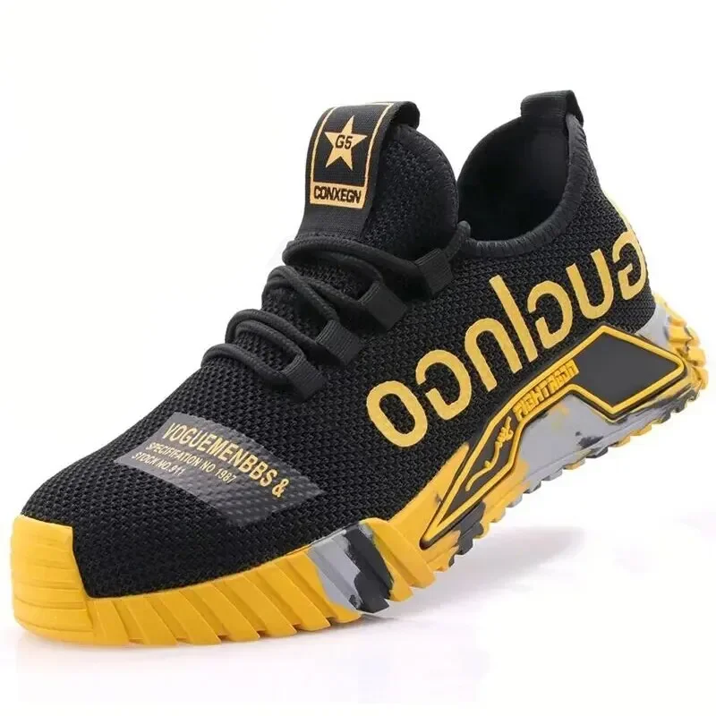 남성용 작업 안전 부츠, 강철 발가락 보호 신발, 펑크 방지 워커 건설 작업 신발