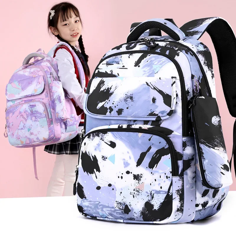 Book Bag Set Boy Camouflage Printed Cartoon Print Primary with Pencil Case Girl Shoulder Bag Children Waterproof Schoolbag 6