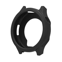 Silicone Watchband with Case - Soft Strap for Smartwatch Wristbands (Black case)