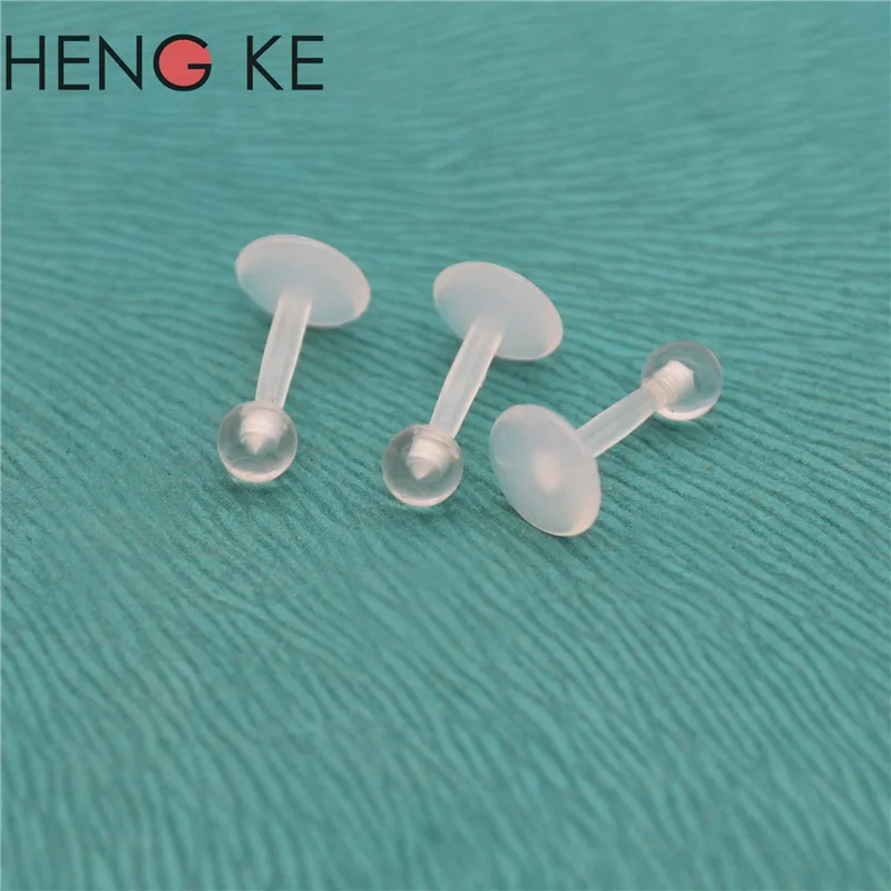 Bioflex Retainer Lip Stud Straight Labret Rings Earrings Clear Acrylic Bio 6mm 8mm 10mm 16G Fashion Body Piercing Jewelry