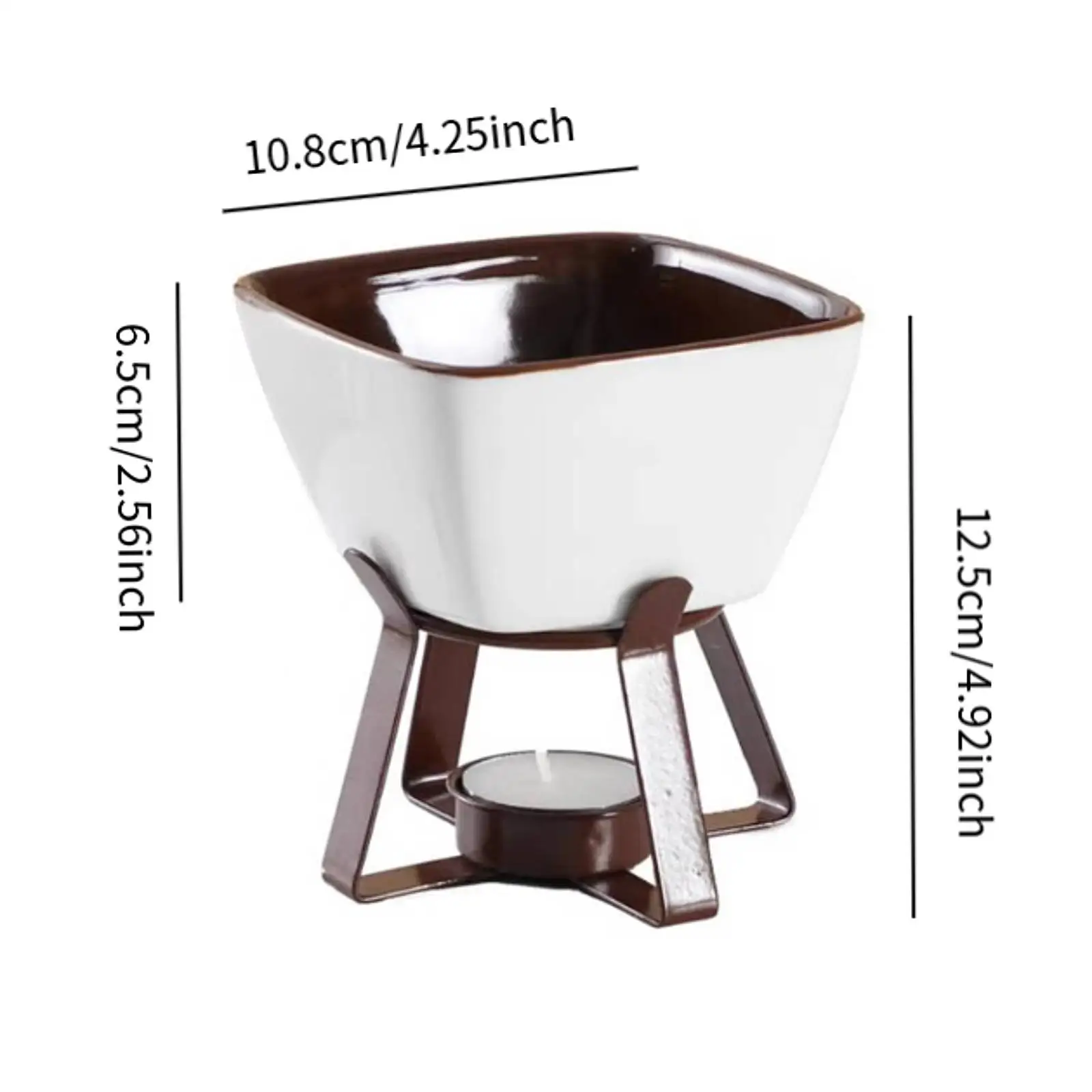 Creative Ceramic Hotpot Cheese Melting Insulated Pot Chocolate Hotpot Ice Cream Pot Circular Chocolate Stove Cooking Fondue