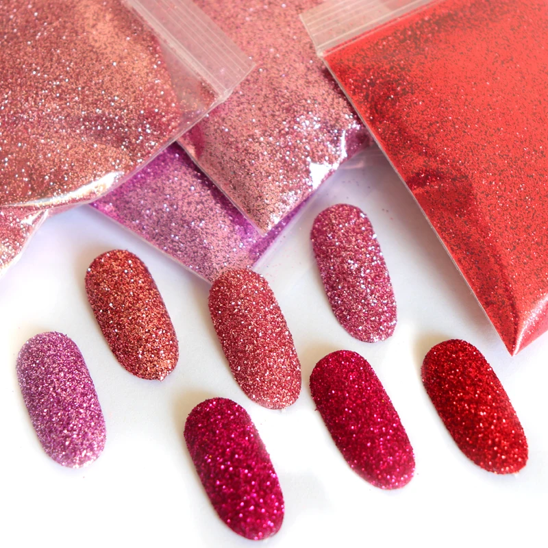 Nail Powder Nail Pigment Nail Glitter Nail Decoration Nail Decorations 10g Shiny Colorful Nail Glitter Powder Decoration Red Green Rose Gold Pigment Manicure Accessories Gel Nail Polish Supplies