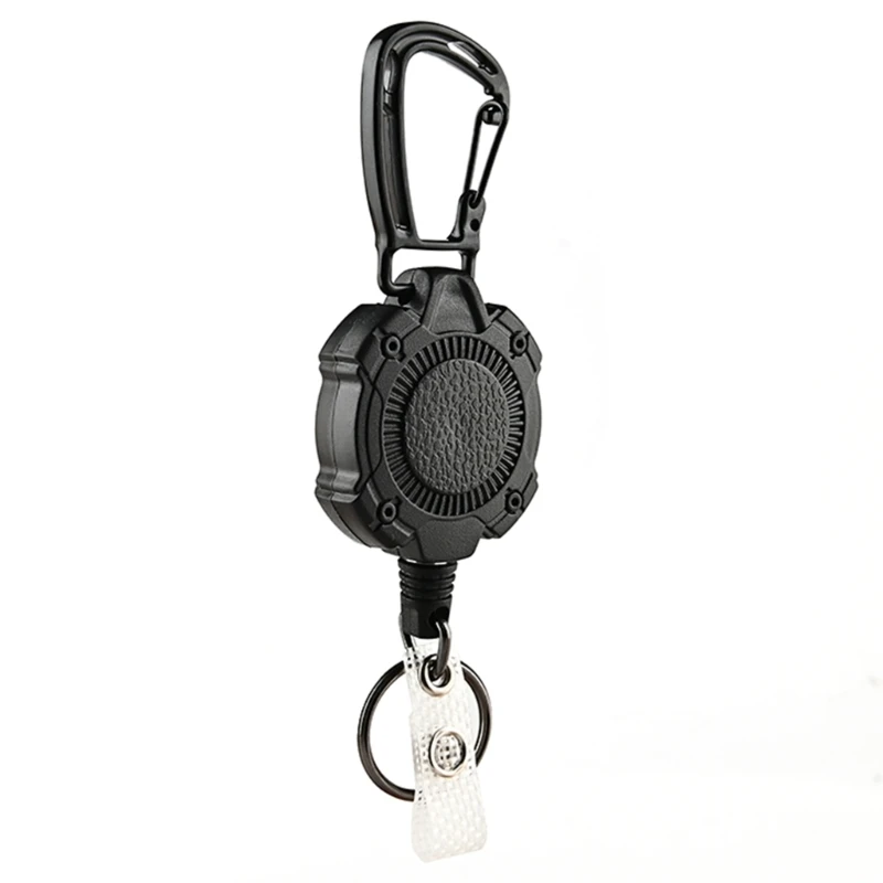 

25UC Heavy Duty Retractable Keychain Anti-theft Keychain with Carabiner Extending Length 31'' Retractable Badges Holder