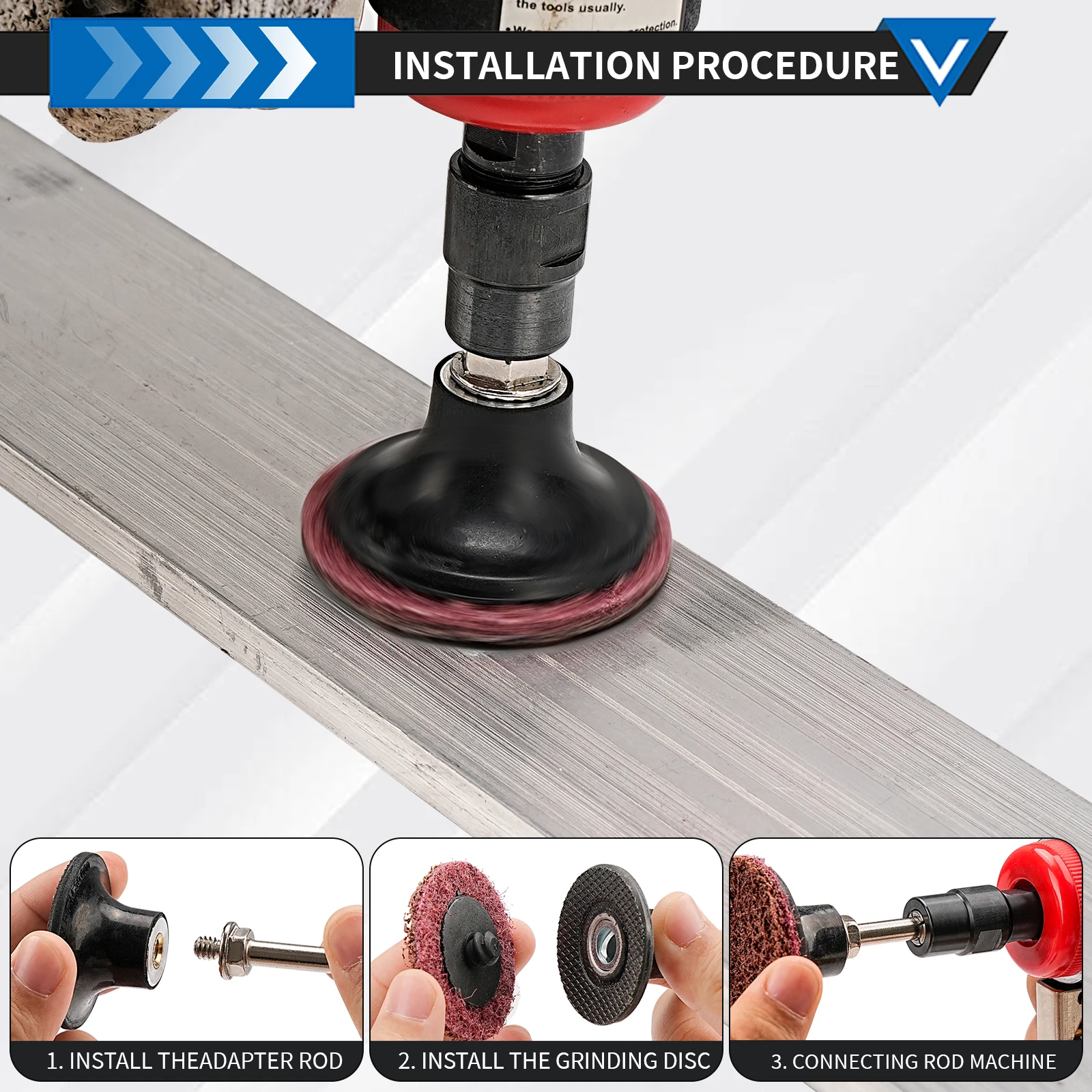 TJR 35-Piece Quick Change Disc Set For Die Grinder - 2" Type R Roll Lock, With 1/4" Holder