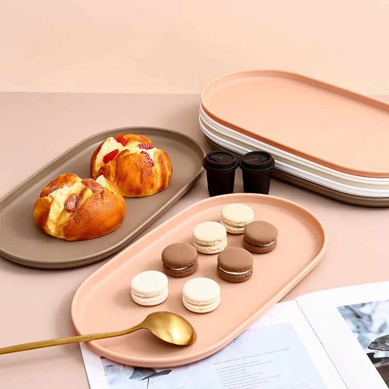 Stackable Oval Tray Nordic Style Storage Trays Dim Sum Fruit Dessert Tray Jewelry Storage Tableware Plate Kitchen Accessories 4