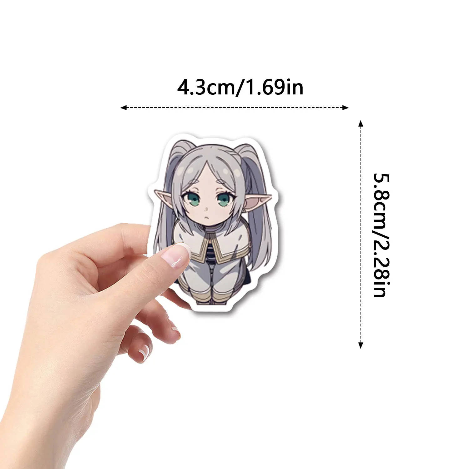 55Pcs Frieren Beyond Journey's End 스티커 낙서 스티커 DIY 일기 전화 케이스 수제 스크랩북 미적 스티커